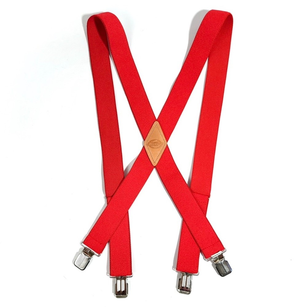 RARE Dickies Red Workwear X-Back Suspenders